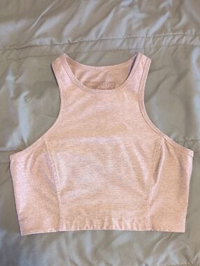 *High-Neck Crop Tank - Dusty Pink